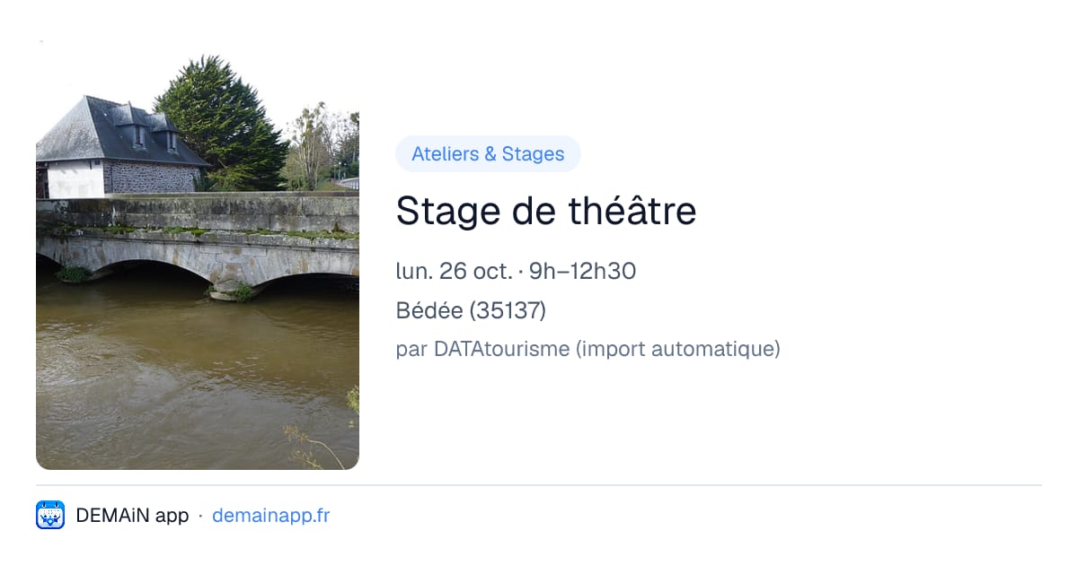 Stage de théâtre — Bédée