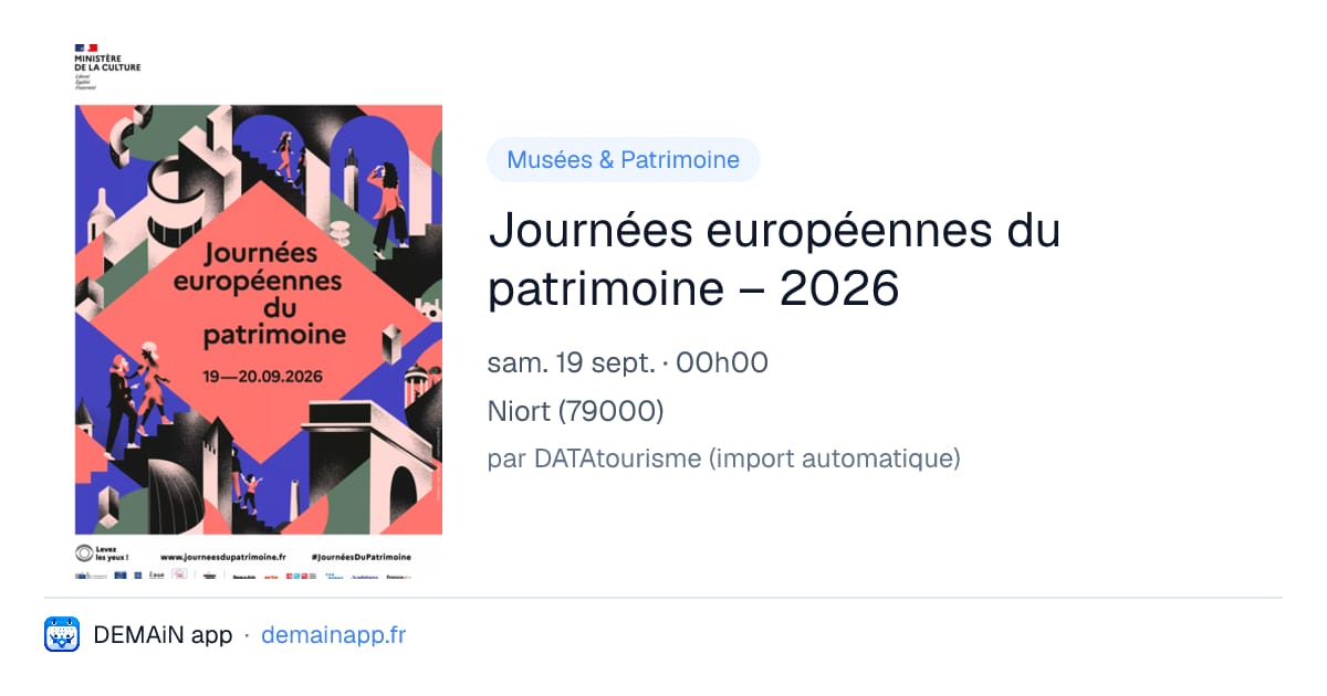 Journées européennes du patrimoine – 2026 — Niort