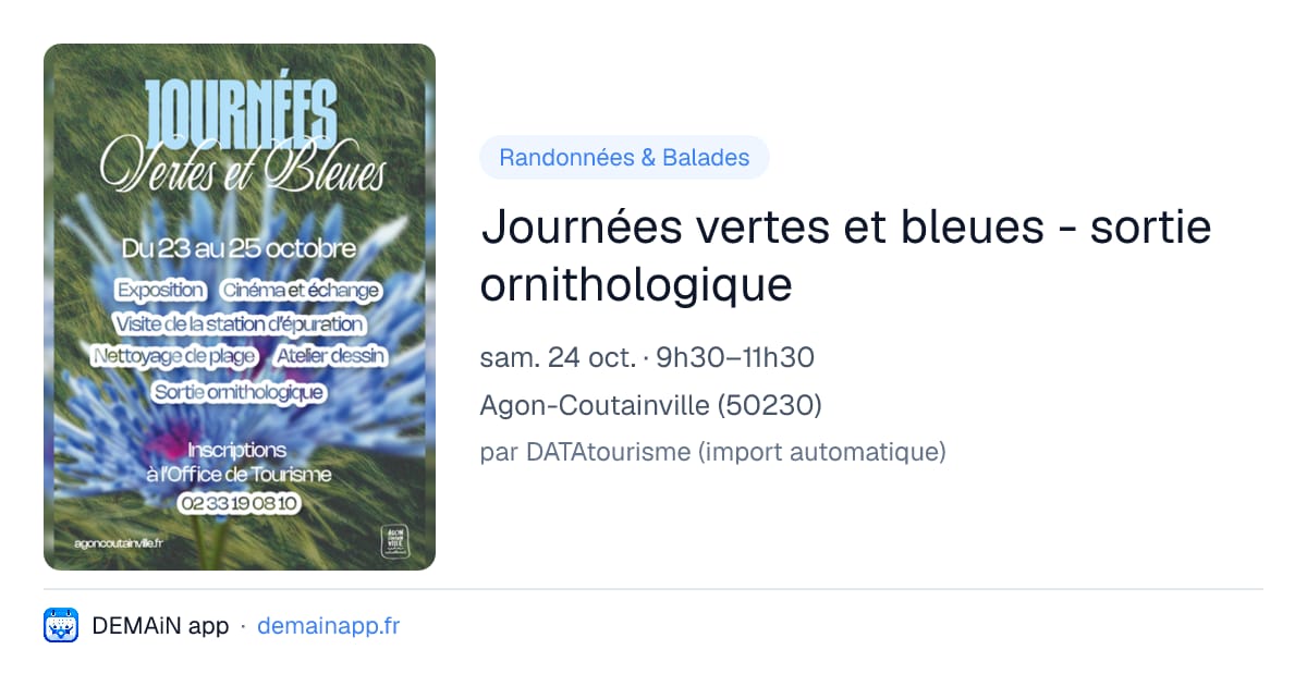 Journées vertes et bleues - sortie ornithologique — Agon-Coutainville