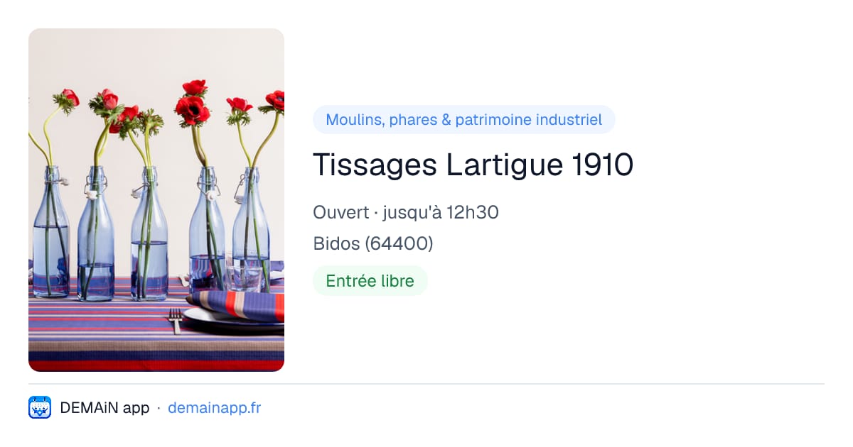 Tissages Lartigue 1910 — Bidos