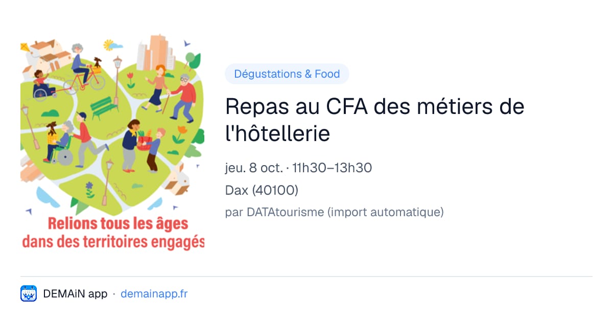 Repas au CFA des métiers de l'hôtellerie — Dax