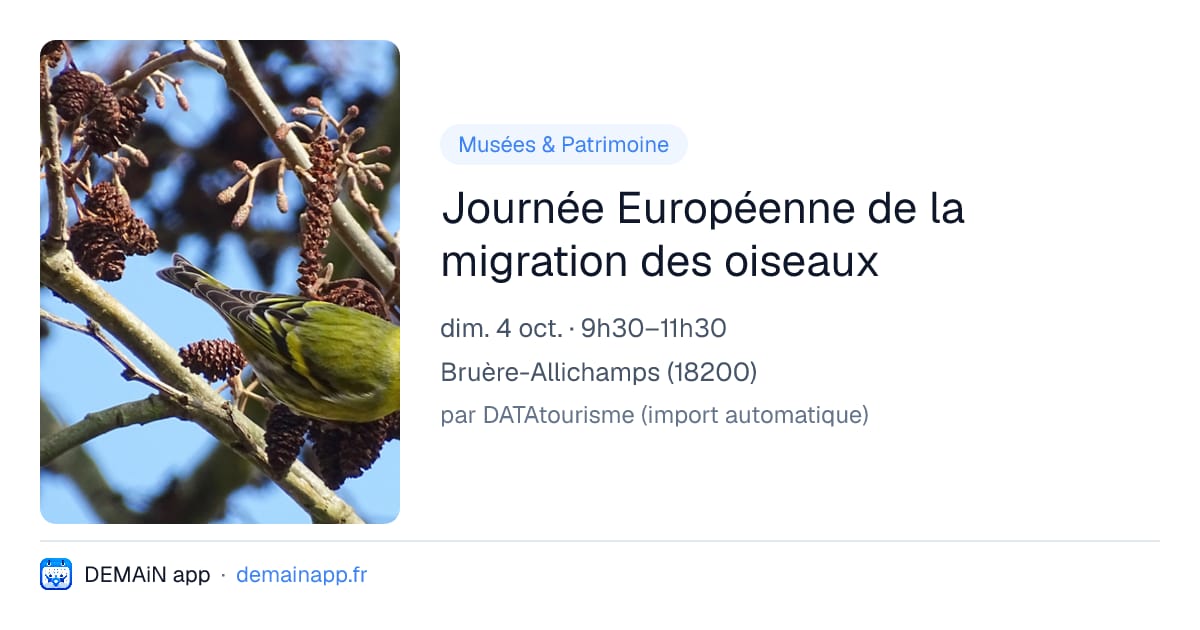 Journée Européenne de la migration des oiseaux — Bruère-Allichamps