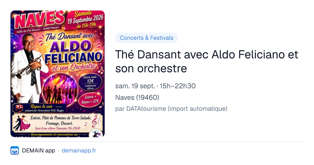 Thé Dansant avec Aldo Feliciano et son orchestre — Naves