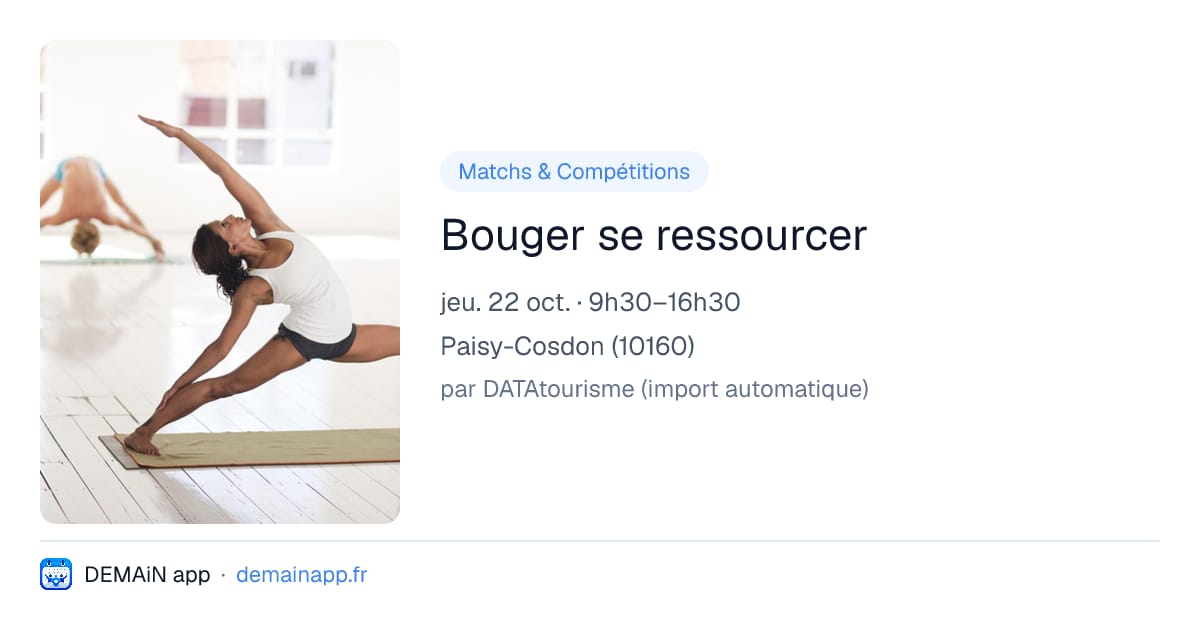 Bouger se ressourcer — Paisy-Cosdon