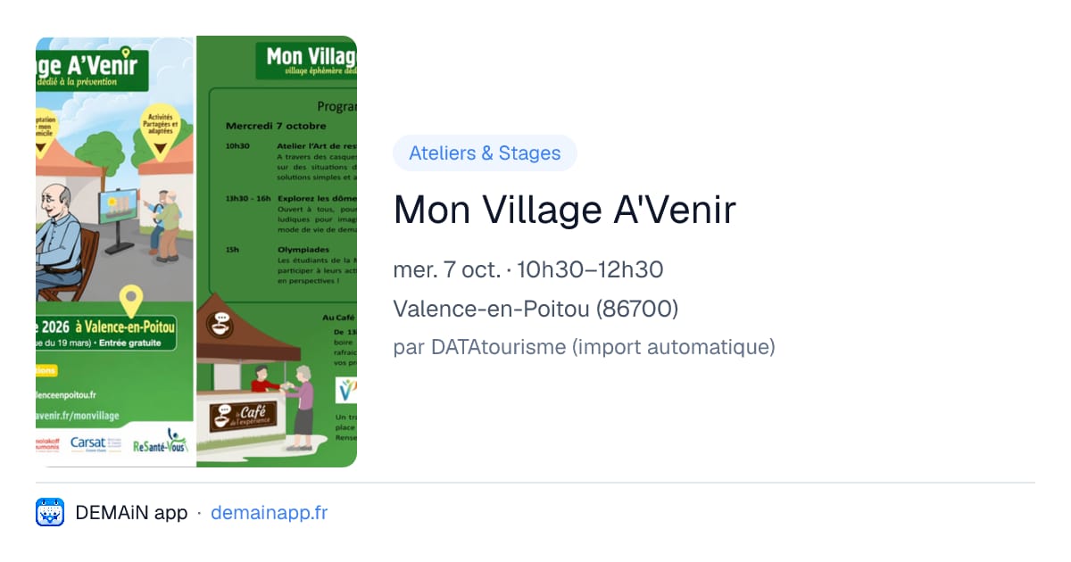 Mon Village A'Venir — Valence-en-Poitou