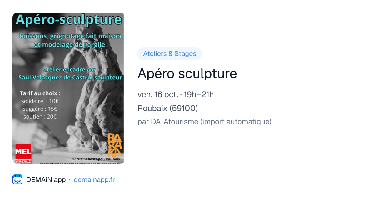 Apéro sculpture — Roubaix