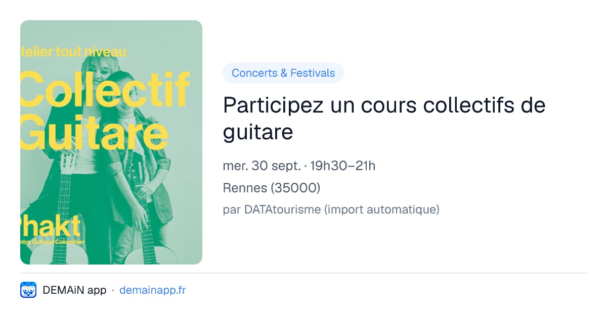 Participez un cours collectifs de guitare — Rennes