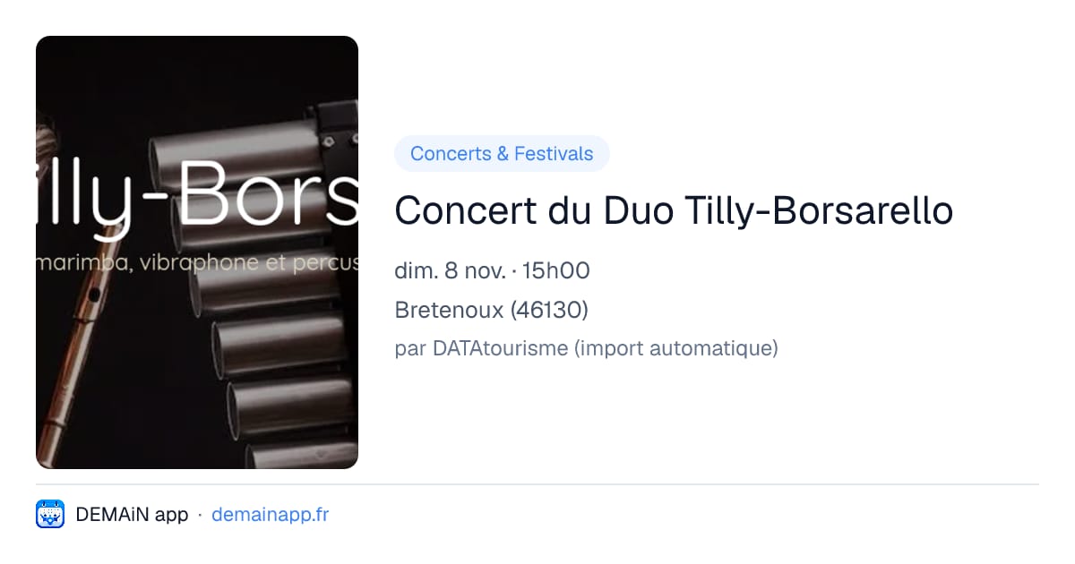 Concert du Duo Tilly-Borsarello — Bretenoux