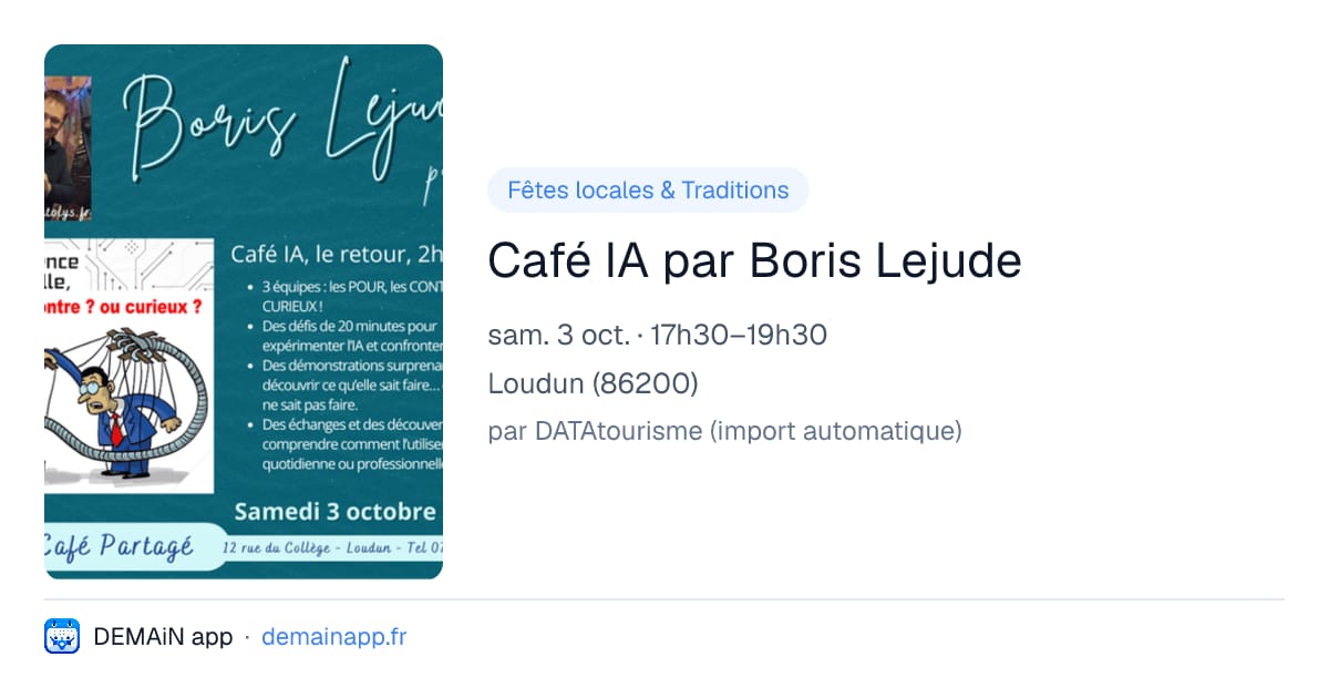 Café IA par Boris Lejude — Loudun