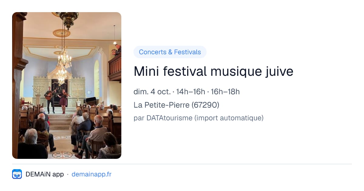 Mini festival musique juive — La Petite-Pierre