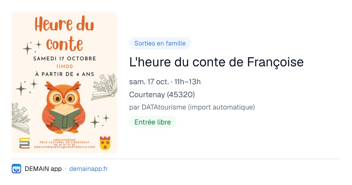 L'heure du conte de Françoise — Courtenay