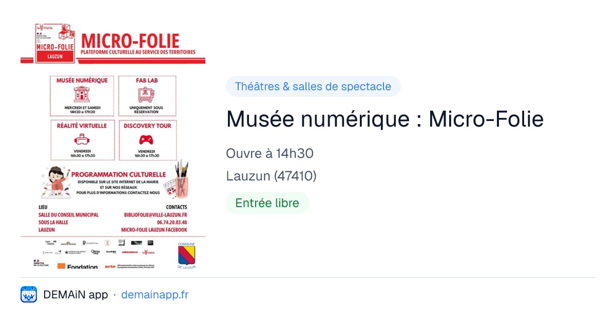 Musée numérique : Micro-Folie — Lauzun