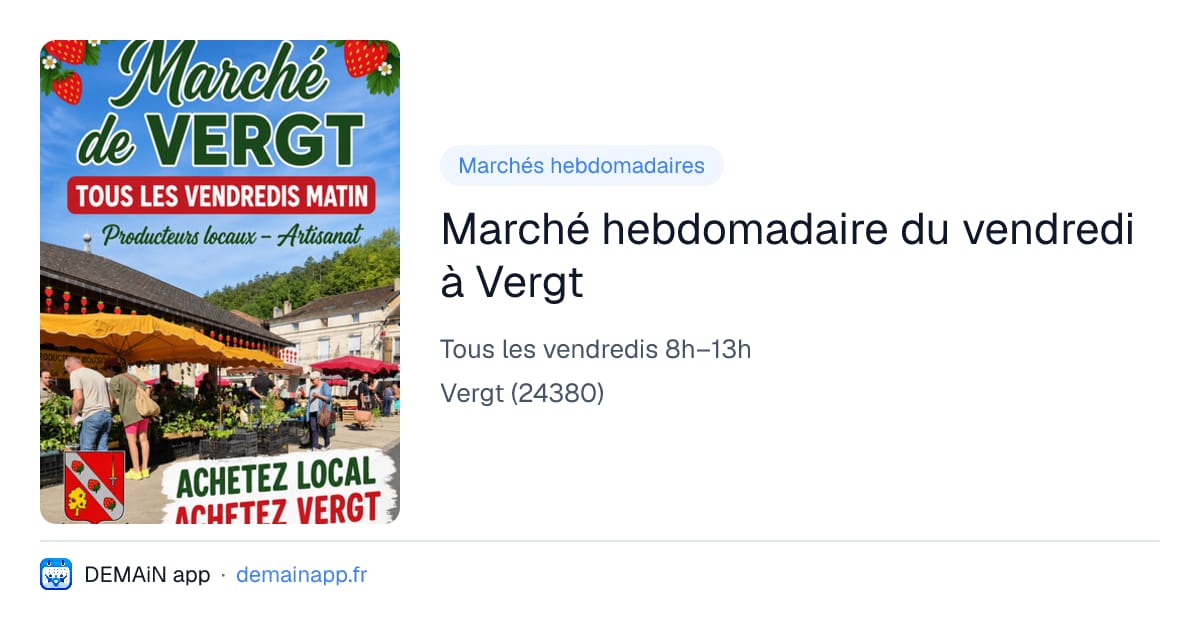 Marché hebdomadaire du vendredi à Vergt — Vergt