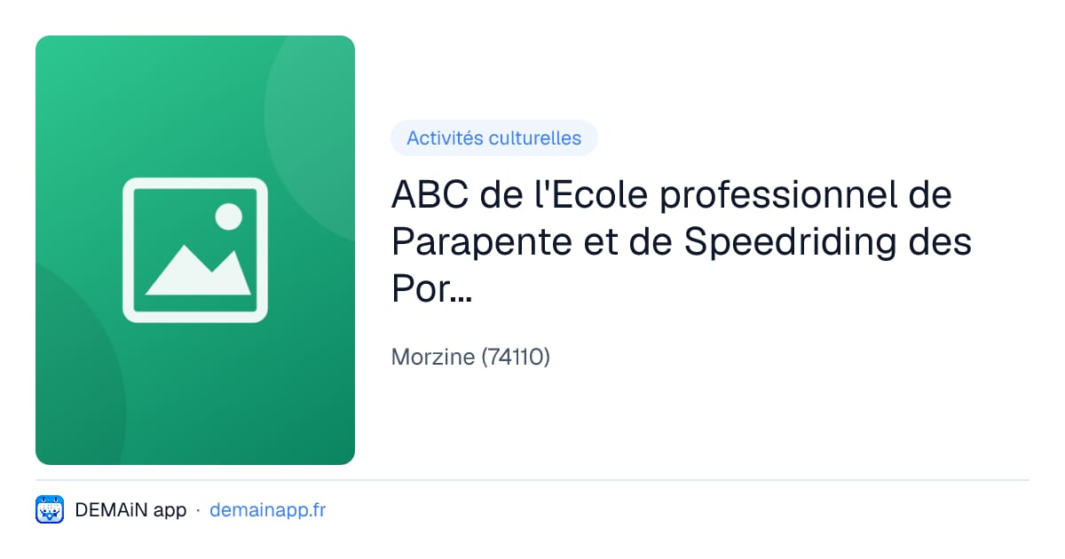 ABC de l'Ecole professionnel de Parapente et de Speedriding des Portes du Soleil — Morzine