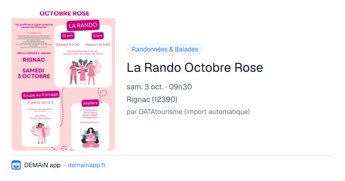 La Rando Octobre Rose — Rignac