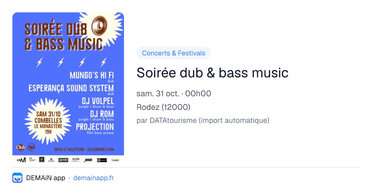 Soirée dub & bass music — Rodez