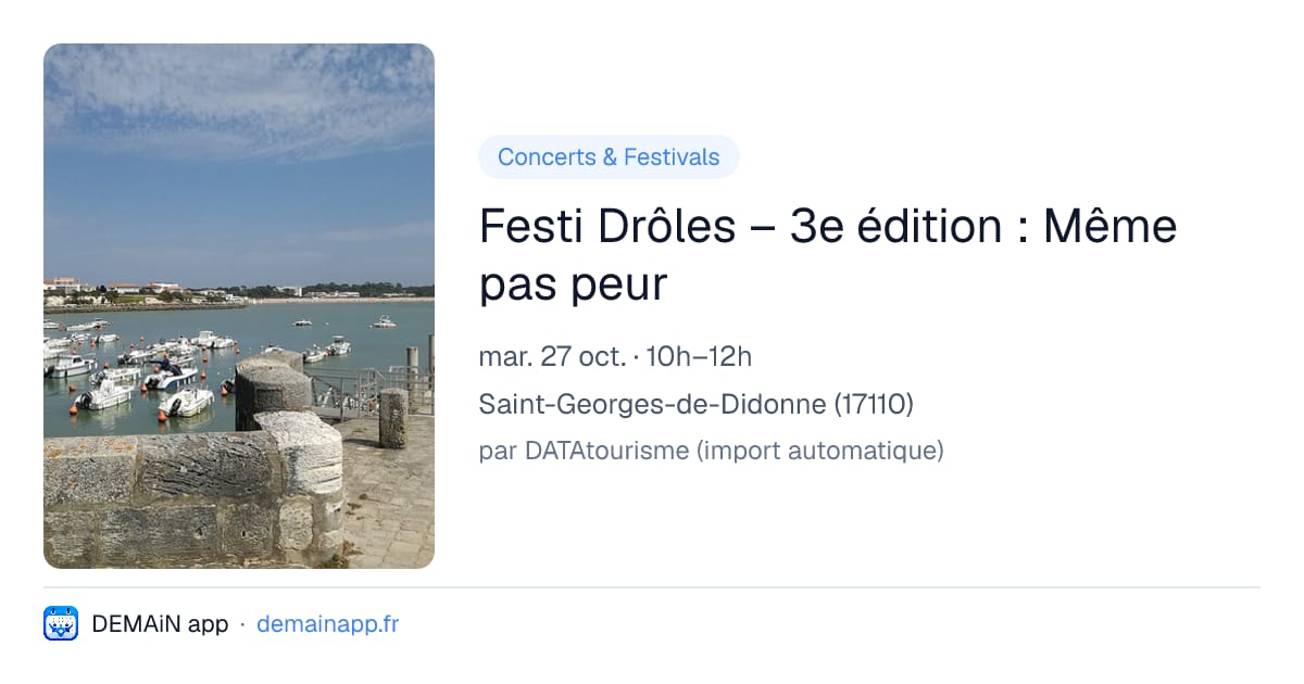Festi Drôles – 3e édition : Même pas peur — Saint-Georges-de-Didonne