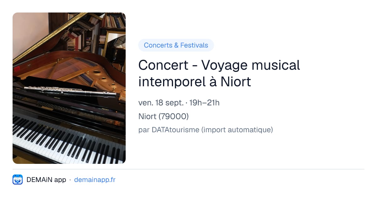Concert - Voyage musical intemporel à Niort — Niort