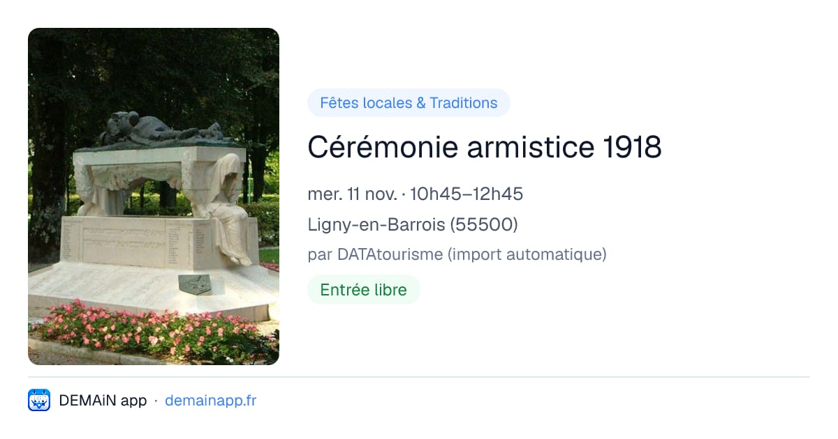 Cérémonie armistice 1918 — Ligny-en-Barrois