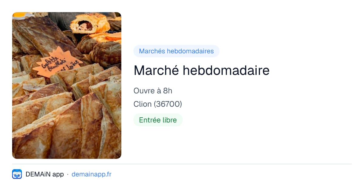 Marché hebdomadaire — Clion