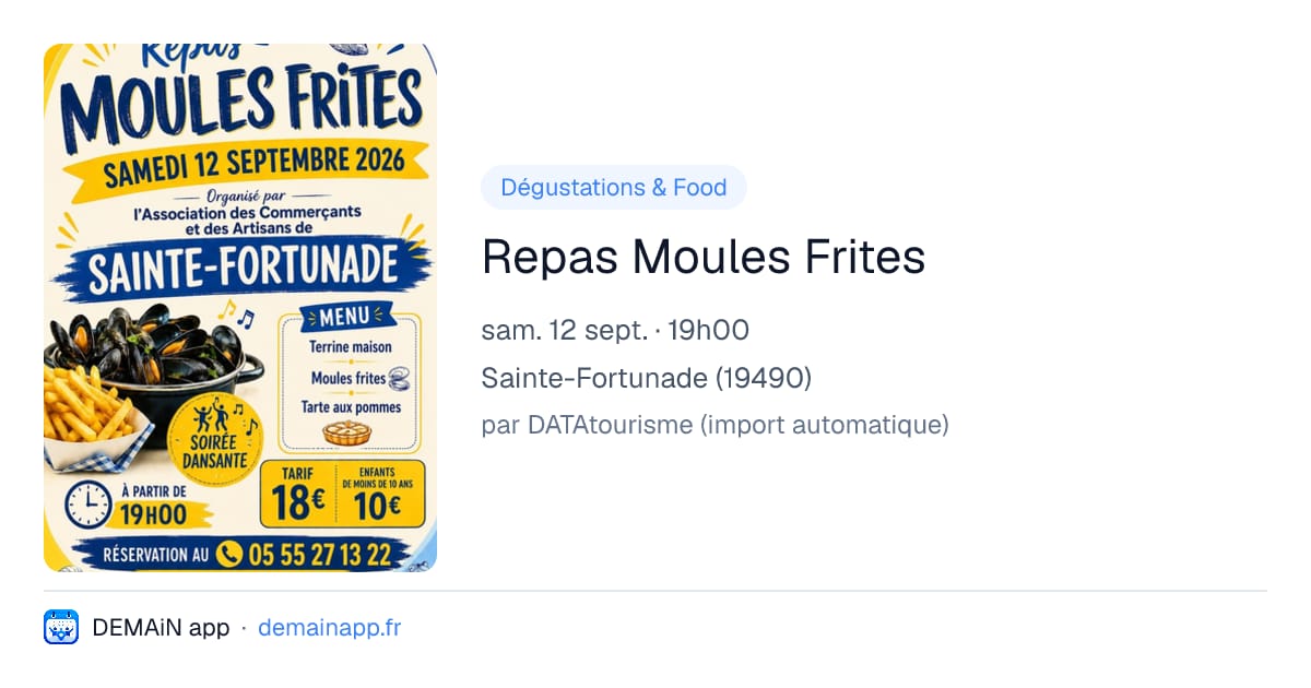 Repas Moules Frites — Sainte-Fortunade