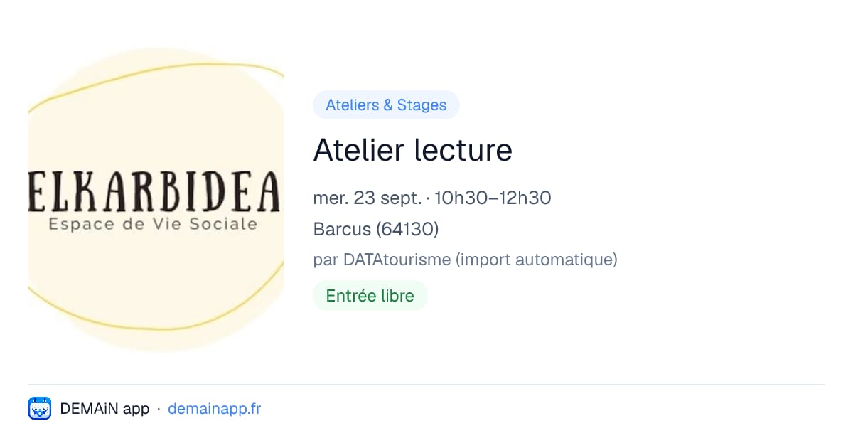Atelier lecture — Barcus