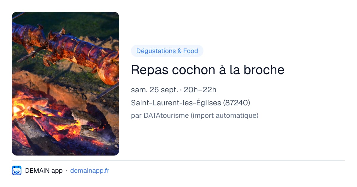 Repas cochon à la broche — Saint-Laurent-les-Églises