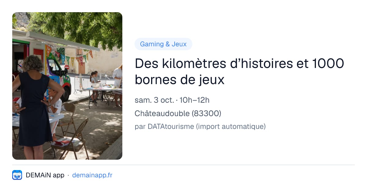 Des kilomètres d’histoires et 1000 bornes de jeux — Châteaudouble