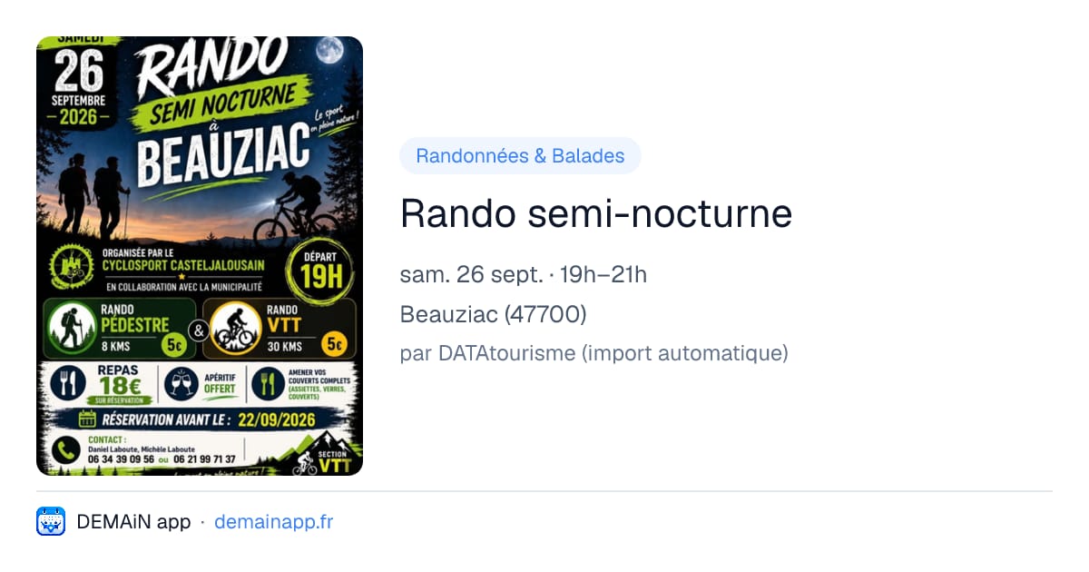 Rando semi-nocturne — Beauziac
