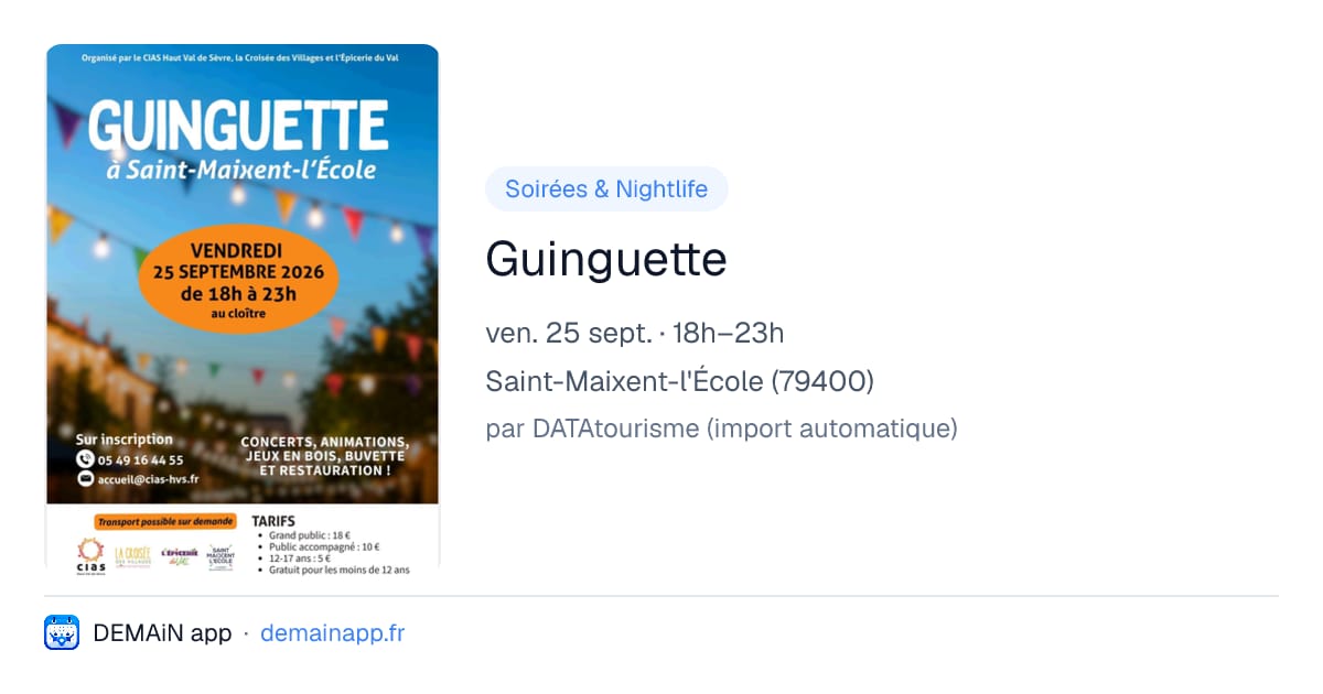 Guinguette — Saint-Maixent-l'École