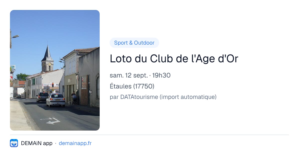 Loto du Club de l'Age d'Or — Étaules