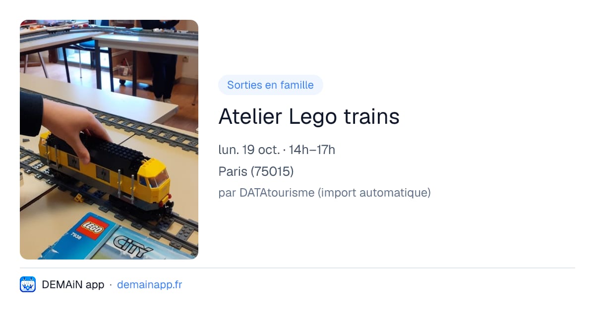 Atelier Lego trains — Paris
