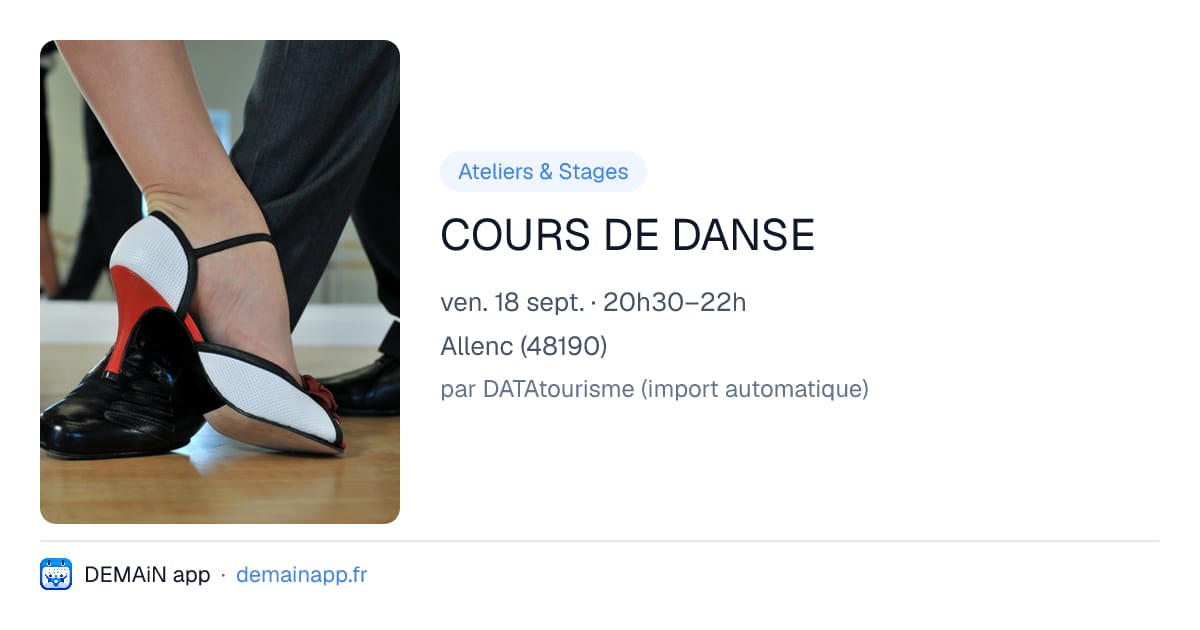 COURS DE DANSE — Allenc