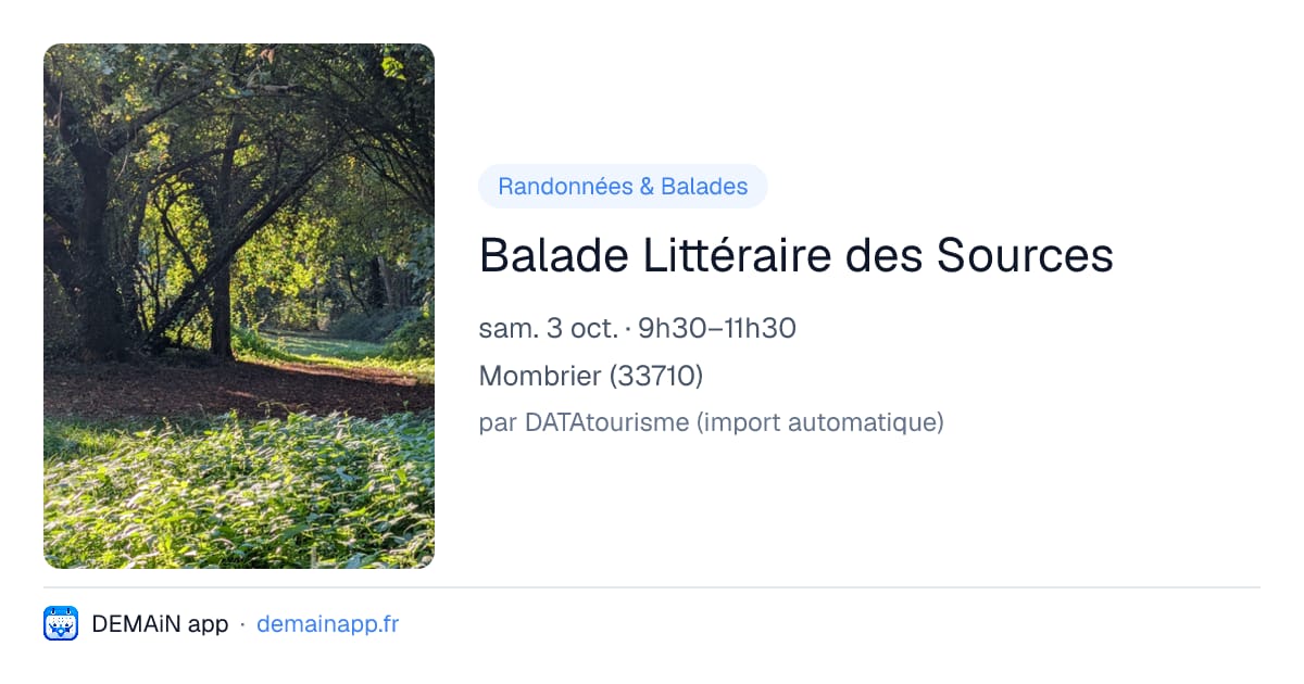 Balade Littéraire des Sources — Mombrier