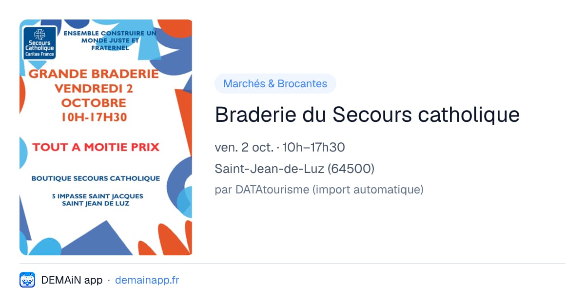 Braderie du Secours catholique — Saint-Jean-de-Luz
