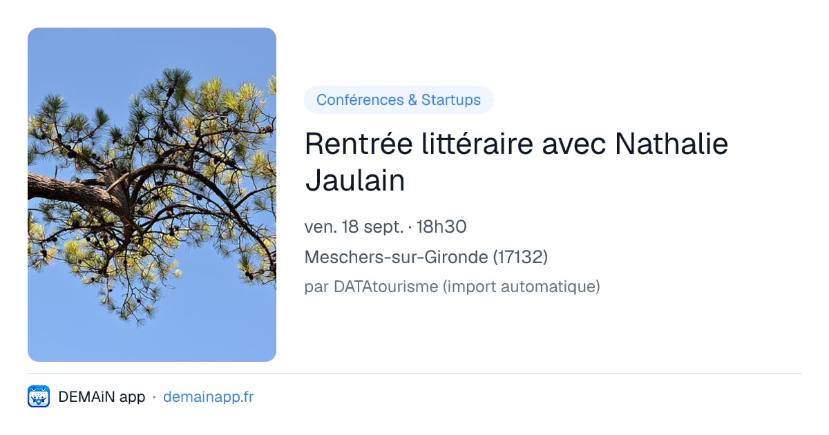 Rentrée littéraire avec Nathalie Jaulain — Meschers-sur-Gironde