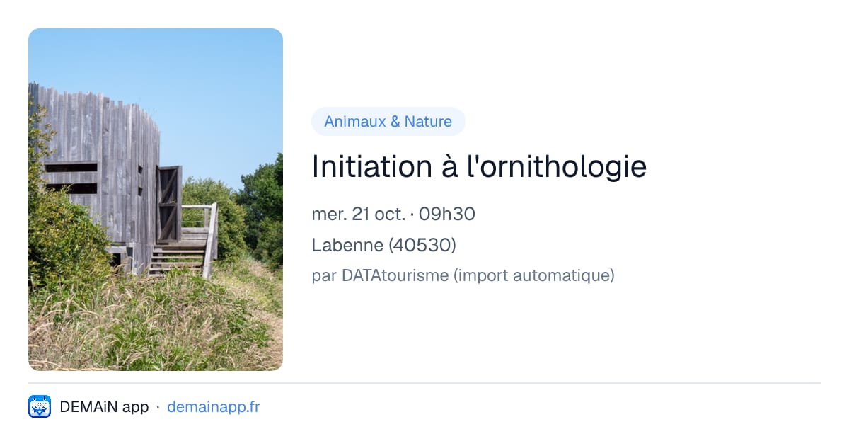 Initiation à l'ornithologie — Labenne