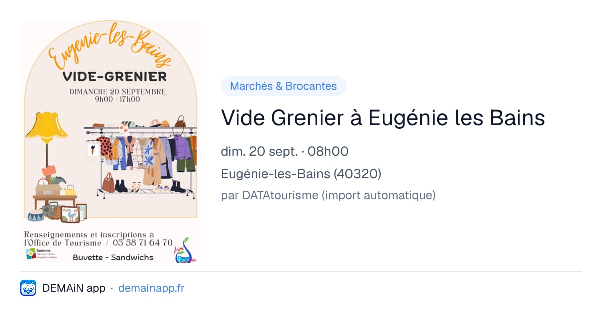 Vide Grenier à Eugénie les Bains — Eugénie-les-Bains