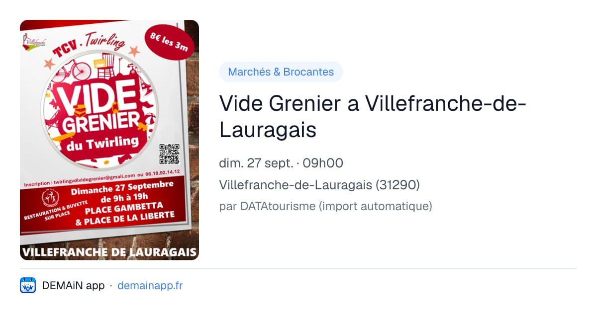 Vide Grenier a Villefranche-de-Lauragais — Villefranche-de-Lauragais