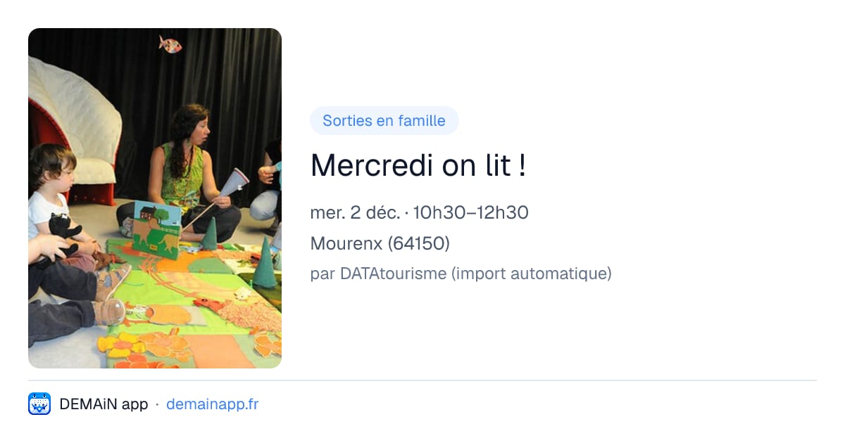 Mercredi on lit ! — Mourenx