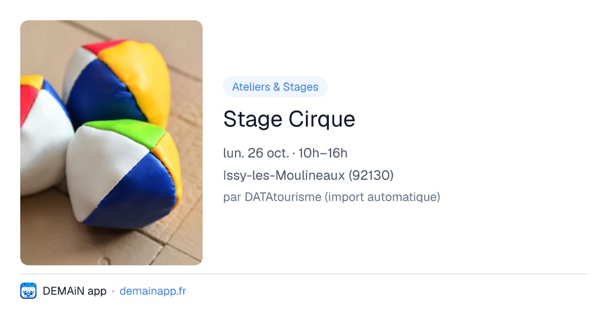 Stage Cirque — Issy-les-Moulineaux