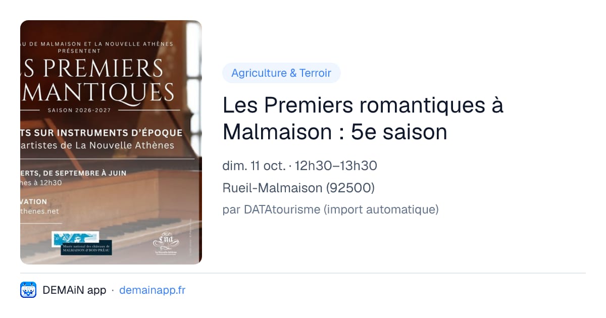 Les Premiers romantiques à Malmaison : 5e saison — Rueil-Malmaison