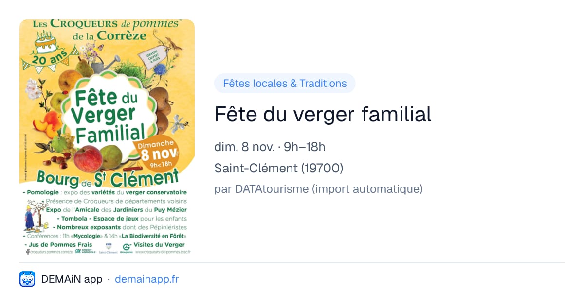 Fête du verger familial — Saint-Clément
