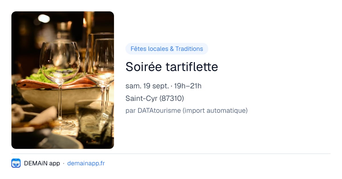 Soirée tartiflette — Saint-Cyr
