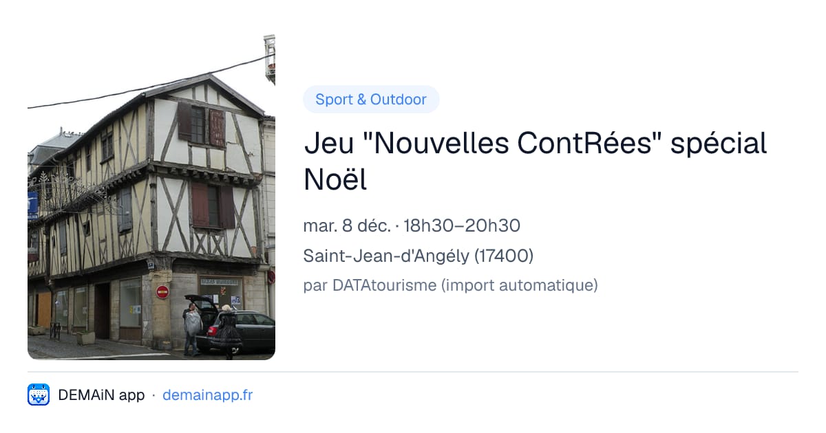 Jeu "Nouvelles ContRées" spécial Noël — Saint-Jean-d'Angély