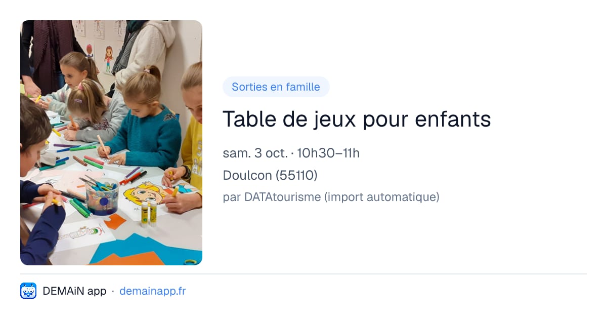 Table de jeux pour enfants — Doulcon