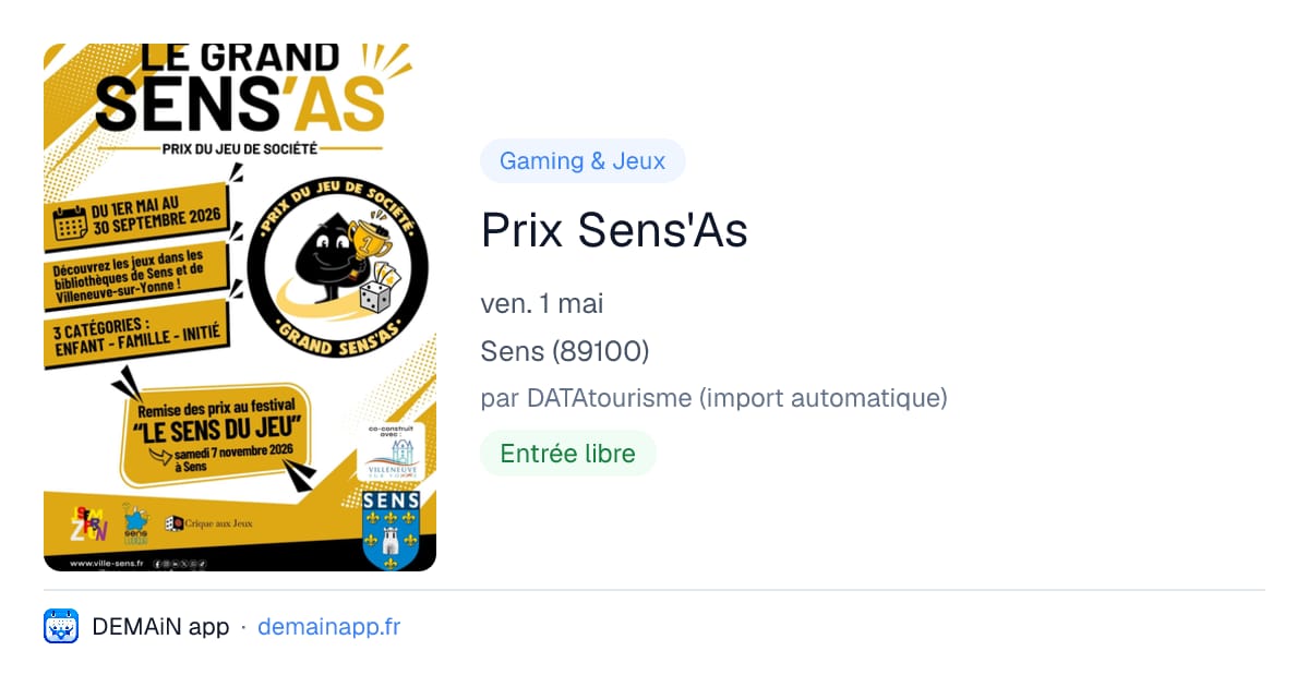 Prix Sens'As — Sens