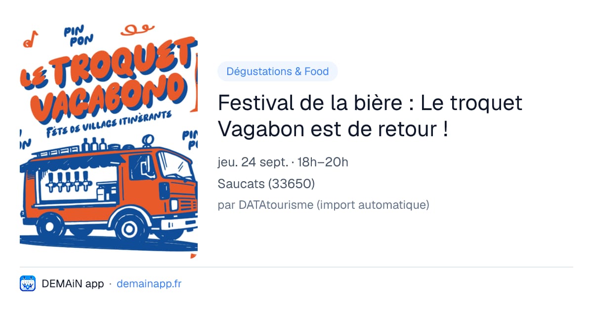 Festival de la bière : Le troquet Vagabon est de retour ! — Saucats