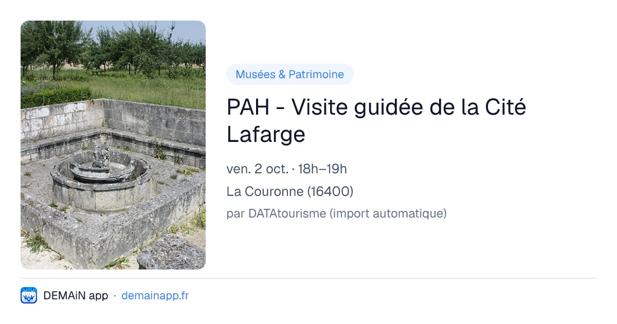 Visite guidée de la Cité Lafarge — La Couronne