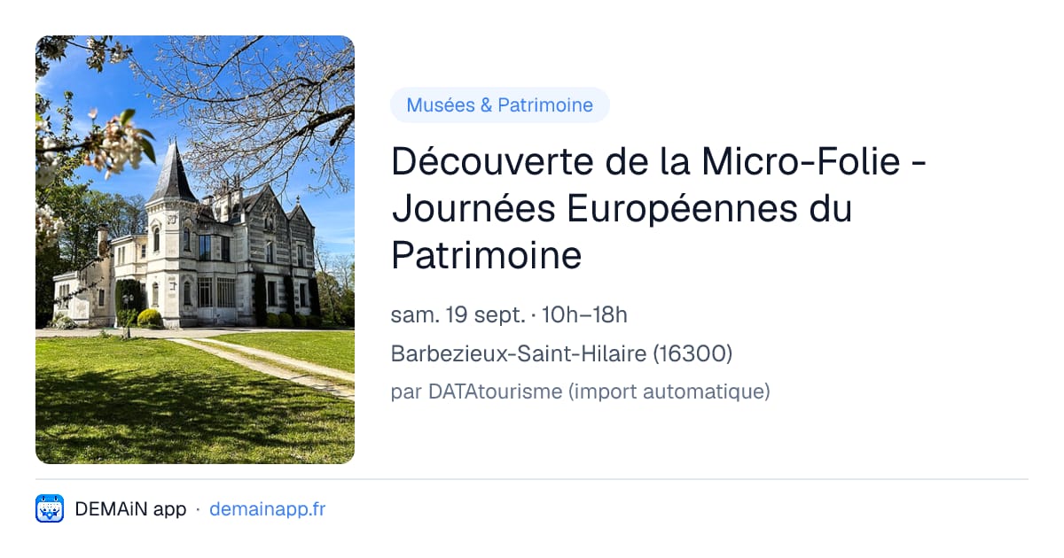 Découverte de la Micro-Folie - Journées Européennes du Patrimoine — Barbezieux-Saint-Hilaire